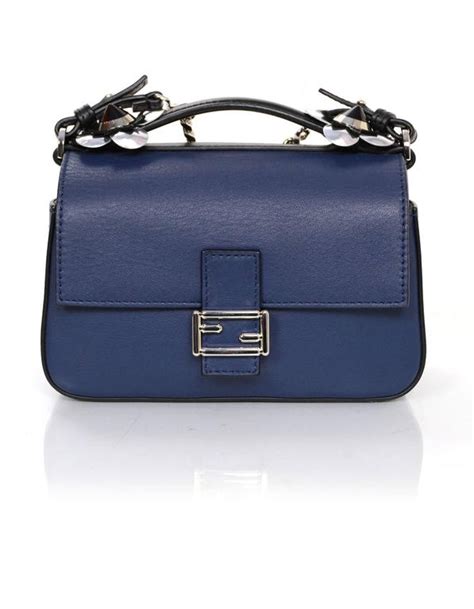 fendi baguette crossbody blue and black|Fendi baguette black.